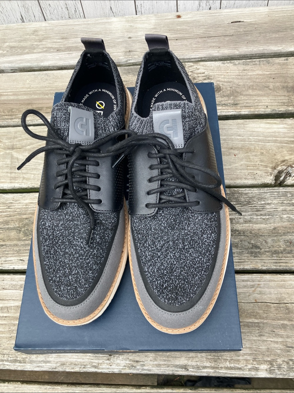 NEW Cole Haan Orignal Grand Enegyweave Stitchlite Sneaker Black/Grey 12M